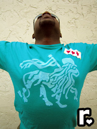 ocean blue ragamufyn tee shirt with rasta lion of judah