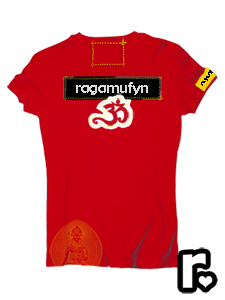 red and white custom made ragamufyn tee shirt with rasta lion of judah om