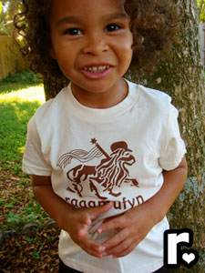 ragamufyn handmade organic kids tee shirt with lion of judah print